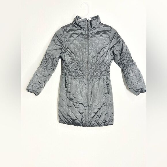 Original Marines Gray Quilted PufferJacket Coat for girls Size 6Y made in France - Picture 1 of 13
